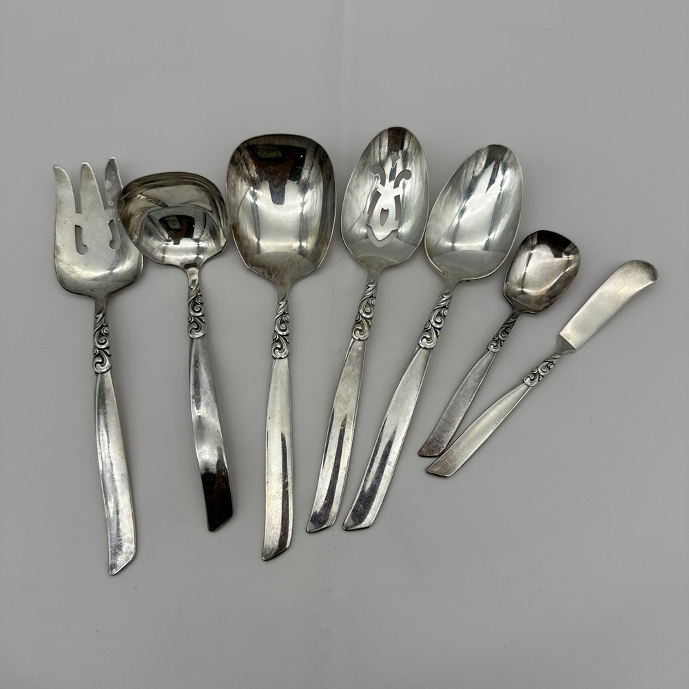Oneida Community Silverplate SOUTH SEAS Set of 7 Hostess Set Vintage 1955-1965